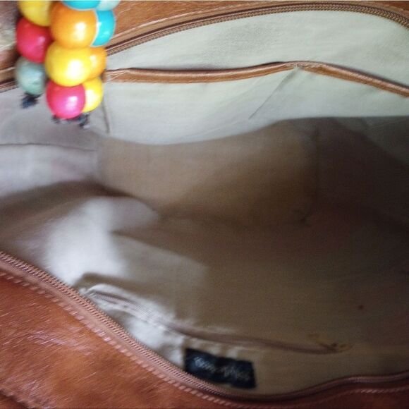 Style & Co large multi colored wicker tote with bead accent & zipper c… - Picture 10 of 10